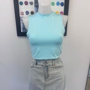 Light Blue Sleeveless Crop Top